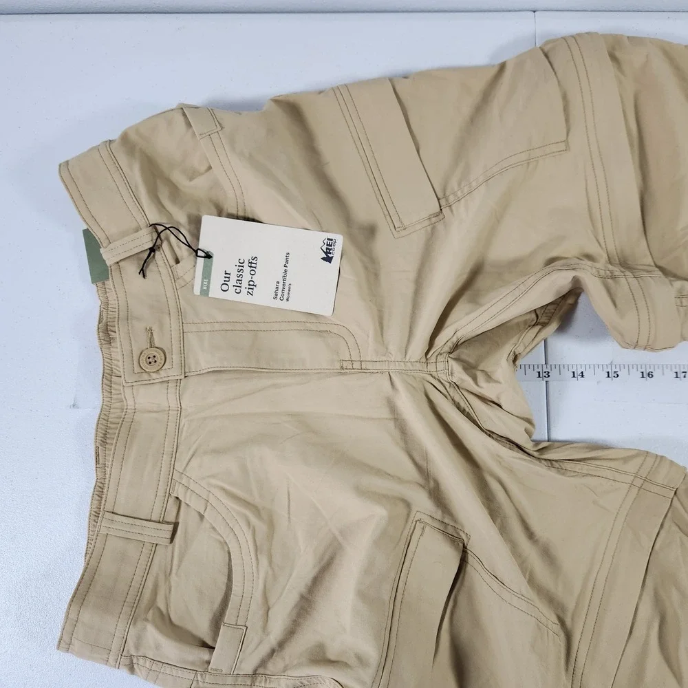 NWT REI Co-op Sahara Convertible Pants Womens 8 Khaki Beige Zip Off Hiking Cargo - Picture 5 of 11